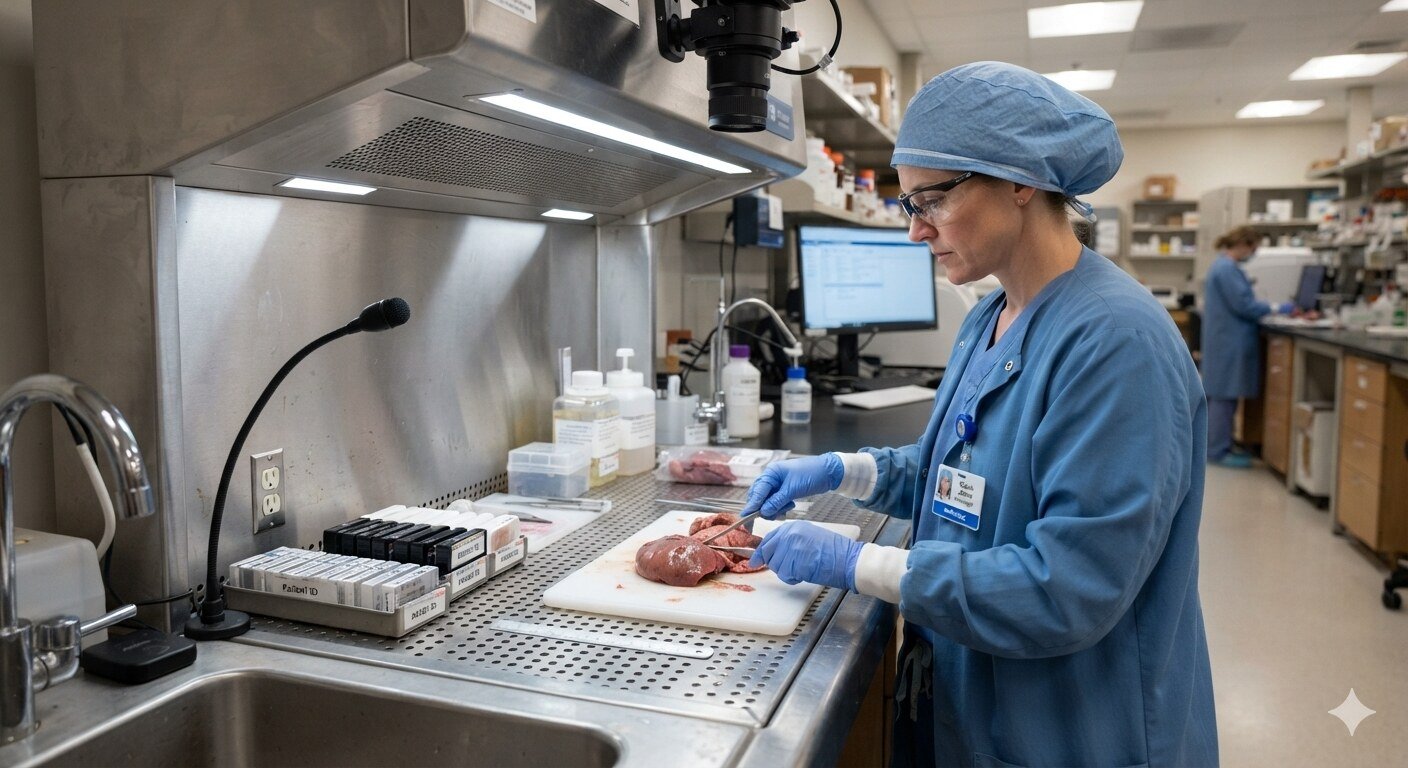 Surgical pathology grossing station